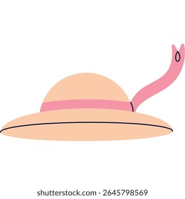 Flat Style Vector Illustration of a Beach Hat