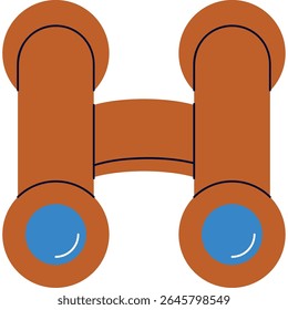 Ilustração vetorial de estilo plano de binóculos para exploração ao ar livre