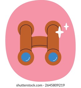 Flat Style Vector Illustration of Binoculars for Outdoor Exploration