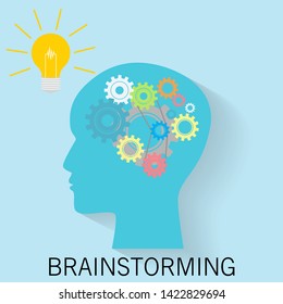 Flat style vector illustration brainstorming process concept
