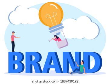 Flat style vector illustration, brand owner character, promotion and marketing person. Illustration for website, intellectual property rights.