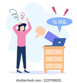 Ilustración vectorial de estilo plano Concepto de bullying, asalto e intimidación. El problema de la violencia social. Acoso verbal o físico en la escuela o el trabajo. Daños físicos a las víctimas.