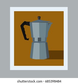 Flat style vector illustration of coffee maker. Concept for menu cafes and posters.