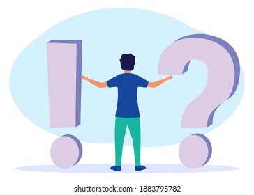 Ilustración vectorial de estilo plano, ilustración conceptual de las personas, comunicación en línea, seminario, presentación de la obtención de información de ayuda, respuesta a preguntas.