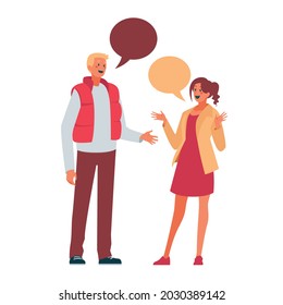 Flat style vector illustration, discuss social network, news, chat, dialogue speech bubbles