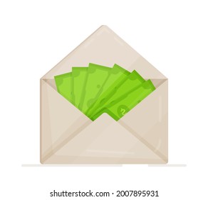 Ilustración vectorial de estilo plano. Cuentas de dólares. Concepto de salarios, ingresos y ahorros. 