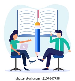 Flat style vector illustration Education or personal skills and intelligence enhancement. Knowledge growth by reading books. Smart young man.