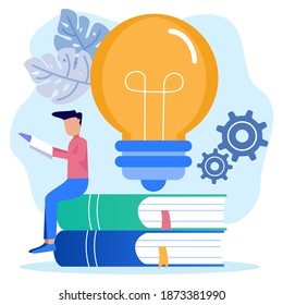 Flat style vector illustration. Entrepreneurs achieve success with experience, guidance, business education. Job management, investment and business consulting.