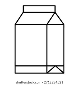 Ilustração de vetor de estilo plano de uma caixa de papelão de leite fresco
