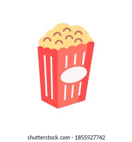 Ilustración vectorial de estilo plano gráfico de palomitas de maíz con color pastel aisladas en fondo blanco