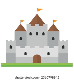 Flat style vector illustration of a medieval castle.