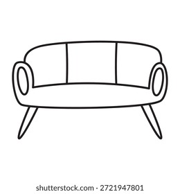 Ilustración vectorial de estilo plano de un sofá moderno para el diseño de interiores
