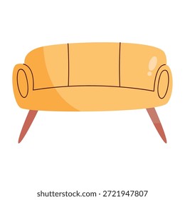 Flat Style Vector Illustration of a Modern Sofa for Interior Design
