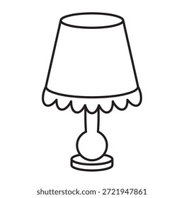 Ilustración vectorial de estilo plano de una lámpara de mesa moderna
