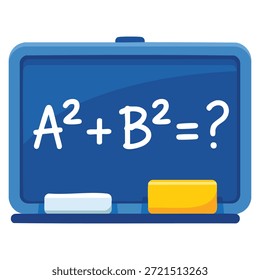 Flat style vector illustration of school blackboard ideal for educational elements, classroom teaching, and back to school themed creative designs