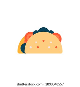 Flat style vector illustration of tacos. Fast food icon good for restaurant menu, brochure, or banner