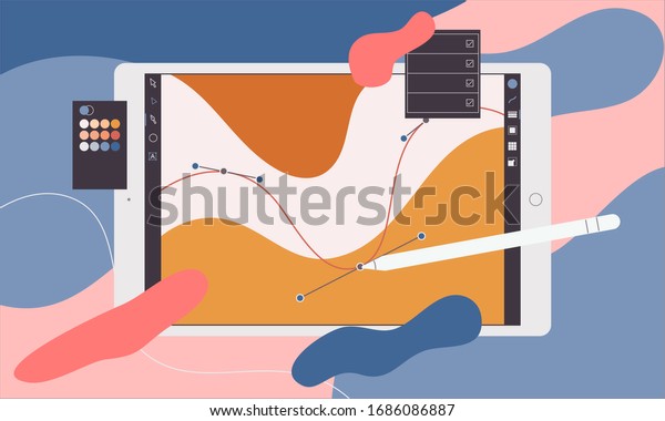 Flat Style Vector Illustration Top View Stock Vector Royalty Free