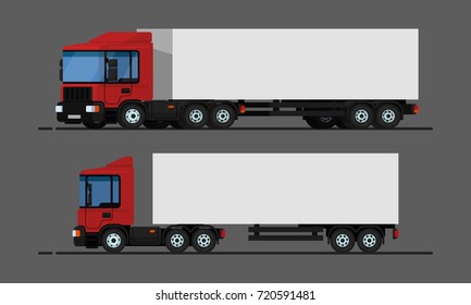 Flat style vector illustration. truck trailer 