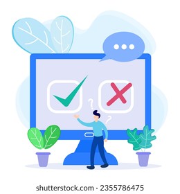Ilustración vectorial de estilo plano, relleno inacabado, marcación de fechas y tareas importantes, pensamiento de equipo e intercambio de ideas, análisis de información de la empresa - vector. Toma de decisiones.