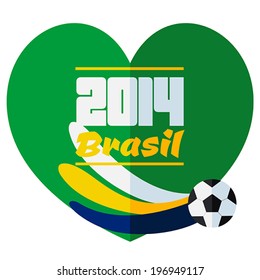 Flat style vector poster - soccer, football Brazil 