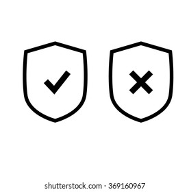 Flat Style Vector Shields Set with icon on it
