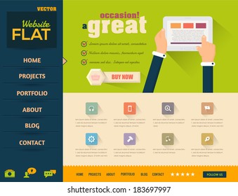 Flat Style Vector Website Design