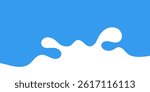 Flat style vector of a white milk splash on blue background. Ideal for dairy ads, packaging, and food banners.