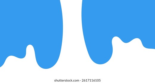 Flat style vector of a white milk splash on blue background. Ideal for dairy ads, packaging, and food banners.