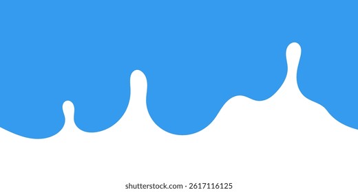Flat style vector of a white milk splash on blue background. Ideal for dairy ads, packaging, and food banners.