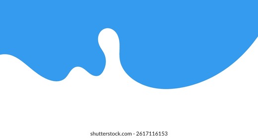 Flat style vector of a white milk splash on blue background. Ideal for dairy ads, packaging, and food banners.