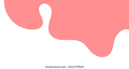 Vector de estilo plano de un chapoteo blanco de la leche en el fondo rosado para los anuncios lácteos, el empaquetado, y los Anuncios de la comida