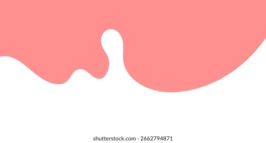 Vector de estilo plano de un chapoteo blanco de la leche en el fondo rosado para los anuncios lácteos, el empaquetado, y los Anuncios de la comida