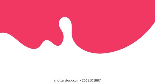 Flat style vector of a white milk splash on pink background for dairy ads, packaging, and food banners
