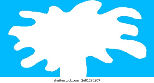 Vector de estilo plano de una salpicadura de leche blanca sobre fondo azul. Ideal para anuncios de productos lácteos, empaques y Anuncios de alimentos.