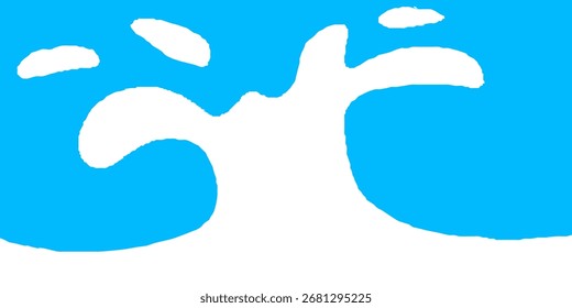 Flacher Vektor eines weißen Milchspritzer auf blauem Hintergrund. Ideal für Werbeanzeigen, Verpackungen und Lebensmittelbanner.