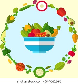  Flat Style Vegetable Vector