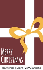 Flat style vertical christmas card Vector illustration