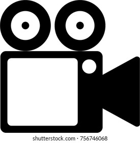Flat style video camera. Glyph icon or symbol.