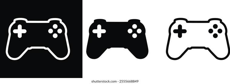 Flat Style Video Game Controller Icons for Gaming Projects and Designs