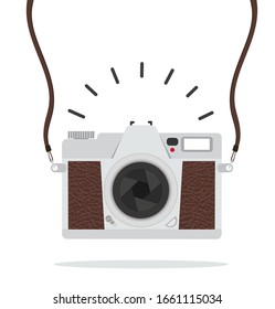 Flat style vintage camera vector