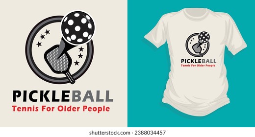 flat style vintage pickleball vector Tshirt