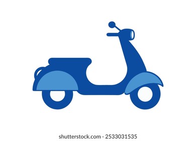 flat style vintage scooter vector illustration