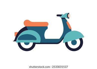 estilo plano vintage scooter vetor ilustração