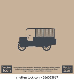 Flat style vintage truck icon