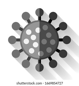 Flat style virus icon. Bacteria vector drawing. Medical symbol for you project