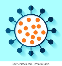 Flat style virus icon. Bacteria vector drawing. Medical symbol for you project