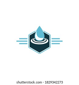 Logotipo de caída de agua de estilo plano