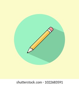 Flat style Web icon with pencil