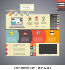 Flat style website template 