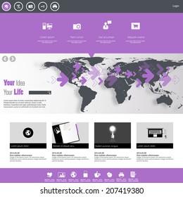 Flat Style Website Template. Vector EPS10